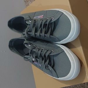 Superga 2750 Cotu Classic Grey Sage Sneakers NWOT